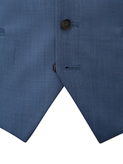 Skopes Blue Tailored Fit Remo Single Breasted Wool Rich Suit Waistcoat - Image 4 of 4