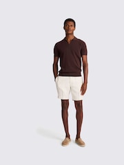 MOSS Brown Contrast Placket Skipper 100% Cotton Polo Shirt - Image 2 of 4