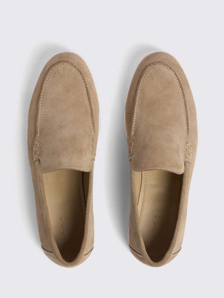 MOSS Natural Nude Lewisham Suede Casual Loafers - Image 4 of 4