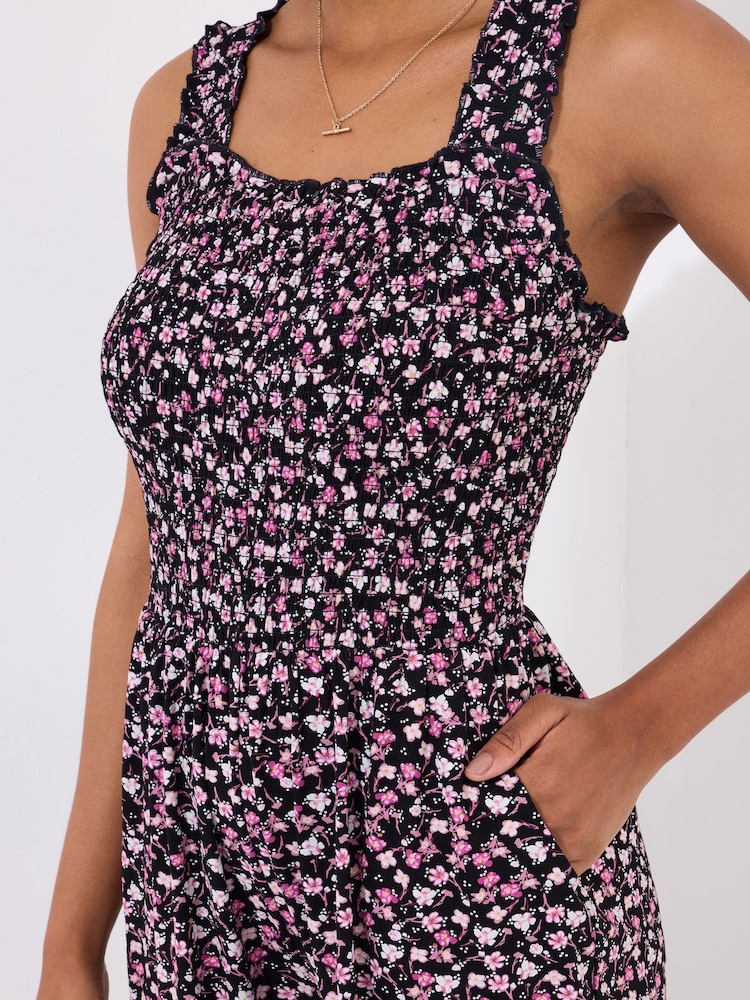 Joe Browns Purple Petite Flowy Floral Wide-Leg Jumpsuit - Image 4 of 5
