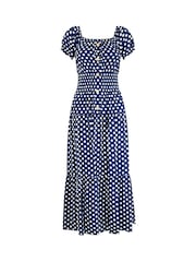 Joe Browns Blue Petite Polka Dot Button Through Maxi Dress - Image 5 of 5
