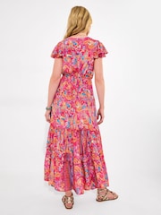 Joe Browns Pink Petite Paisley Print V-Neck Maxi Dress - Image 5 of 7