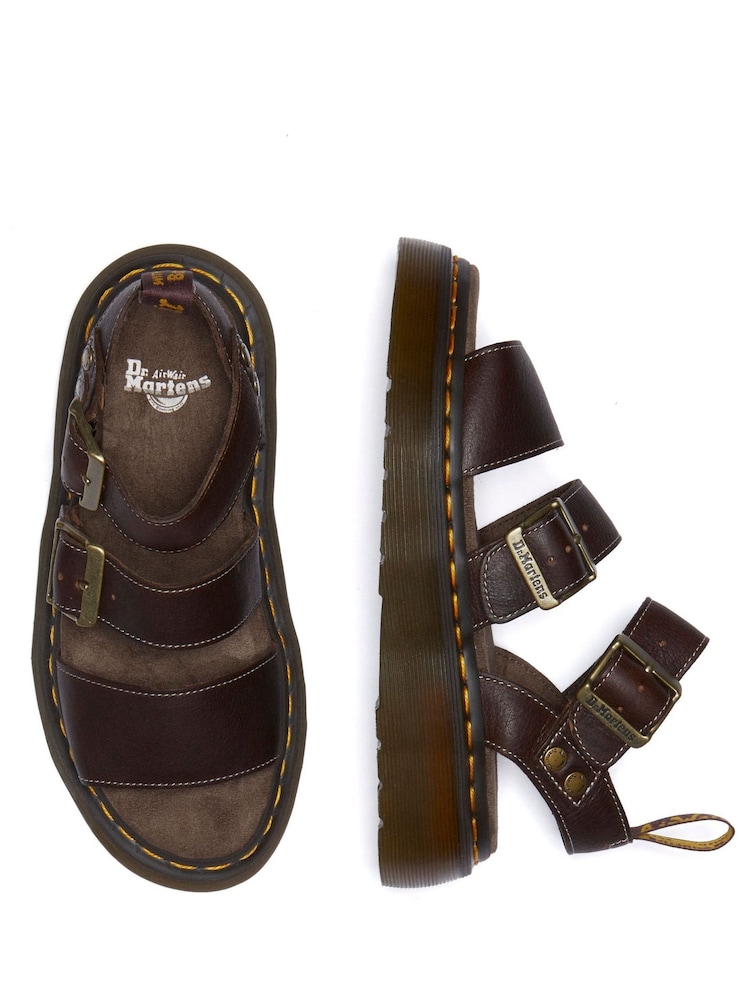 Buy Dr. Martens Dark Brown Gryphon Sandals from Next USA display picture 3