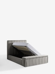 Soft Velvet Mid Grey Stanton Upholstered Ottoman Storage Bed Frame with Ottoman Bench - Image 6 of 11