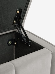 Soft Velvet Mid Grey Stanton Upholstered Ottoman Storage Bed Frame with Ottoman Bench - Image 9 of 11