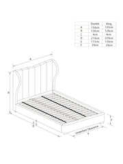 Soft Velvet Mid Grey Grace Upholstered Bed Frame - Image 4 of 8