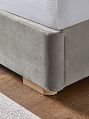 Soft Velvet Mid Grey Grace Upholstered Bed Frame - Image 5 of 8