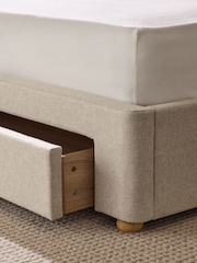 Wool Blend Natural Stone Farringdon Upholstered Drawer Storage Bed Ottoman Storage Bed Frame - Image 6 of 7