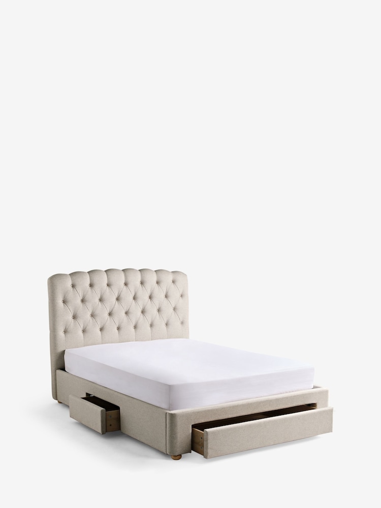 Wool Blend Natural Stone Farringdon Upholstered Drawer Storage Bed Ottoman Storage Bed Frame - Image 7 of 7 Wool Blend Natural Stone Farringdon Upholstered Drawer Storage Bed Ottoman Storage Bed Frame - Image 7 of 7