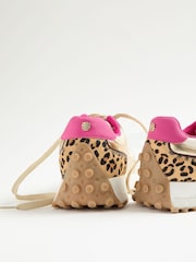 Love & Roses White Leopard Mix Material Retro Comfort Jogger Trainers - Image 3 of 6