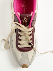 Love & Roses White Leopard Mix Material Retro Comfort Jogger Trainers - Image 4 of 6
