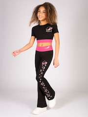 Pineapple Black The Next Step Star Kick Flares Leggings - Image 2 of 7