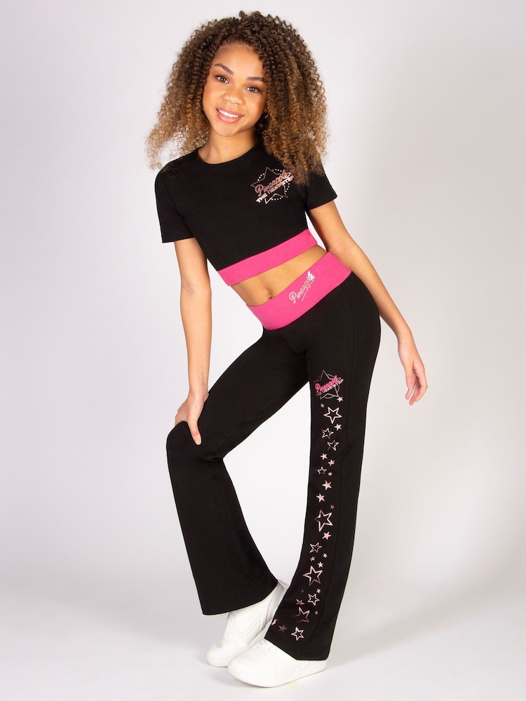 Pineapple Black The Next Step Star Kick Flares Leggings - Image 4 of 7