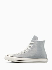 Converse Grey Chuck Taylor All Star Sparkle Shine High Trainers - Image 2 of 10