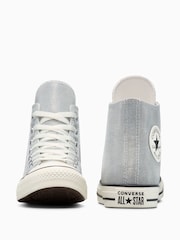Converse Grey Chuck Taylor All Star Sparkle Shine High Trainers - Image 4 of 10