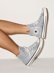 Converse Grey Chuck Taylor All Star Sparkle Shine High Trainers - Image 9 of 10