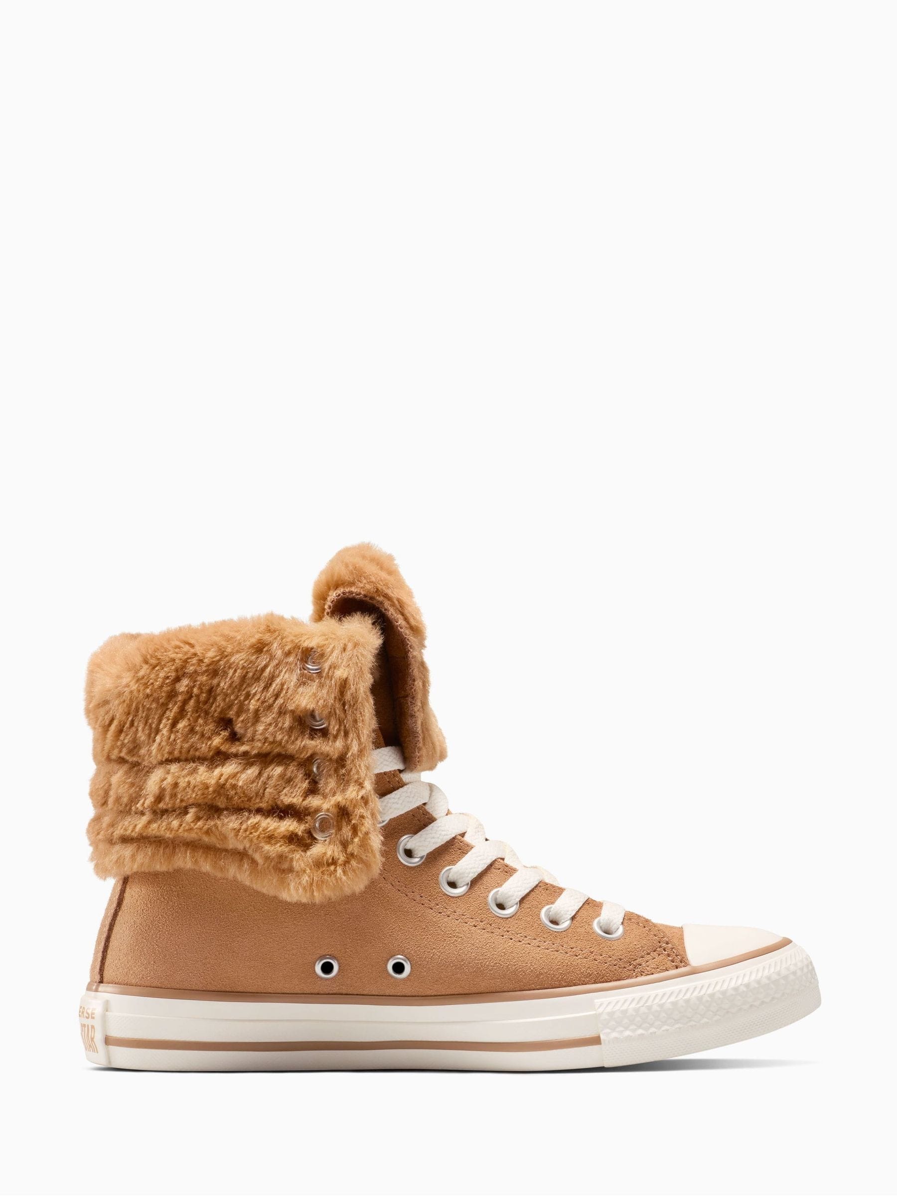Buy Converse Brown Chuck Taylor All Star Fold Over Faux Fur Winter