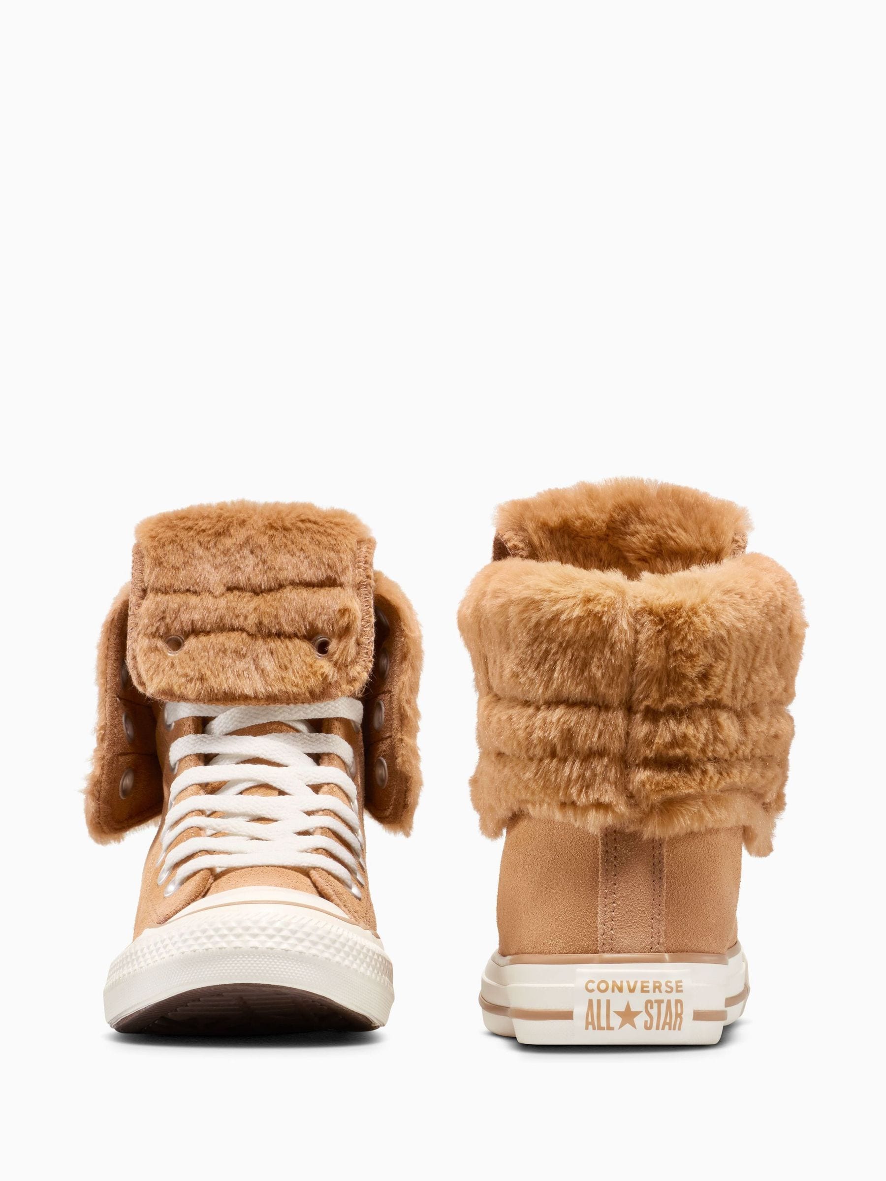 Buy Converse Brown Chuck Taylor All Star Fold Over Faux Fur Winter