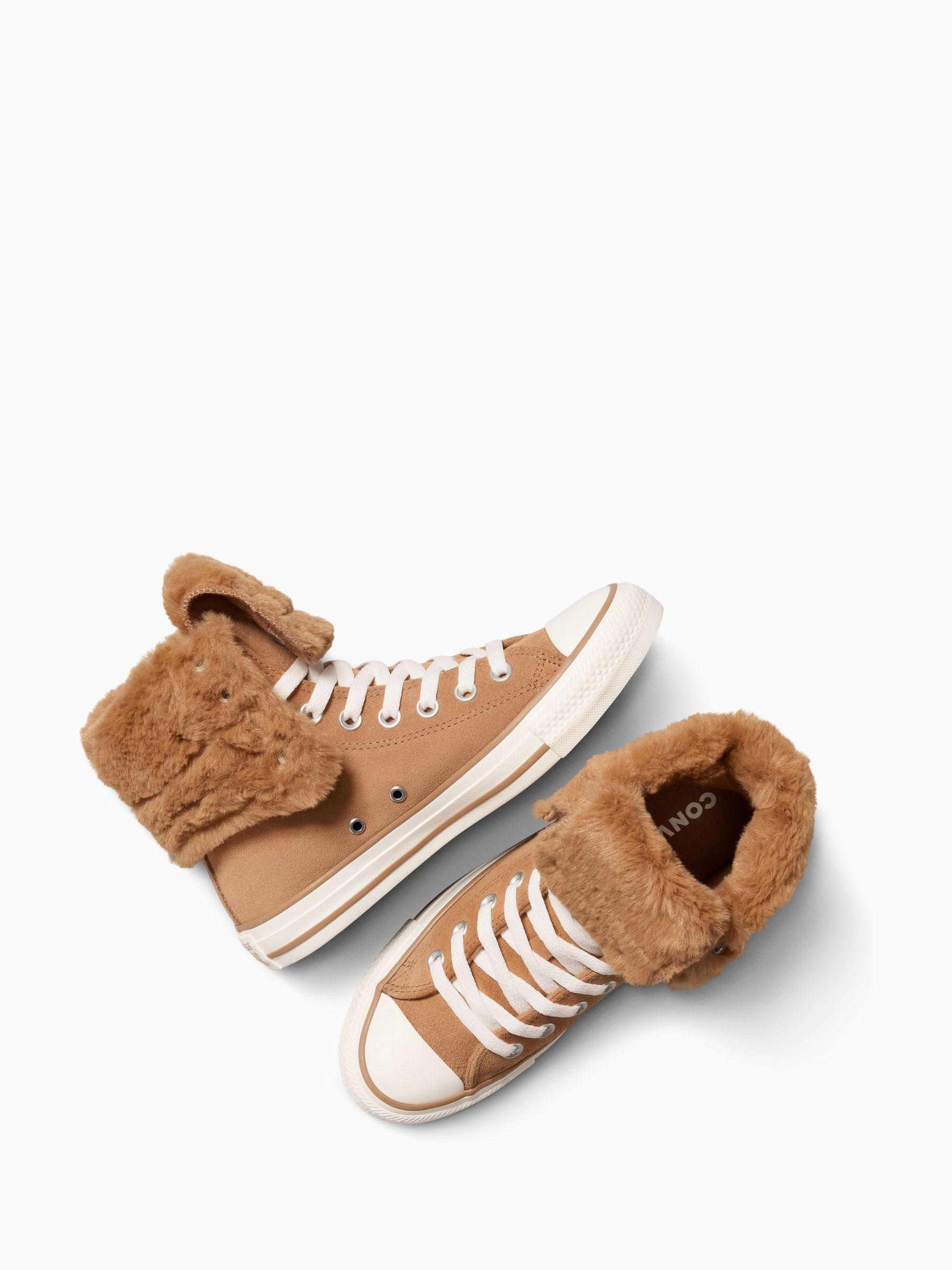 Buy Converse Brown Chuck Taylor All Star Fold Over Faux Fur Winter