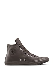 Converse Brown Chuck Taylor All Star Leather Trainers - Image 1 of 8