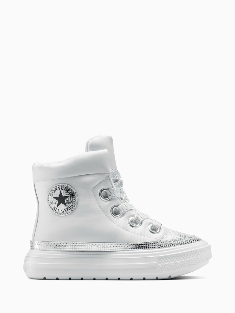 Converse Silver Chuck Taylor Kid Lift Trainers - Image 1 of 7 Converse Silver Chuck Taylor Kid Lift Trainers - Image 1 of 7