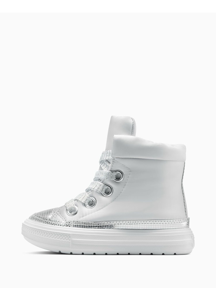 Converse Silver Chuck Taylor Kid Lift Trainers - Image 2 of 7 Converse Silver Chuck Taylor Kid Lift Trainers - Image 2 of 7