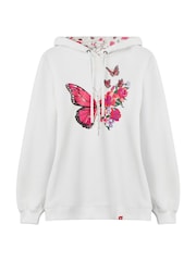 Joe Browns White Lightweight Butterfly Graphic Hoodie - Image 7 of 7