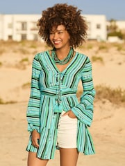 Joe Browns Green Slim Fit Bold Striped Tunic - Image 1 of 7