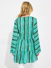 Joe Browns Green Slim Fit Bold Striped Tunic - Image 4 of 7