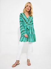 Joe Browns Green Slim Fit Bold Striped Tunic - Image 6 of 7