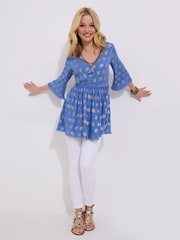 Joe Browns Blue Detail Shimmering Embroidered Tunic - Image 2 of 7