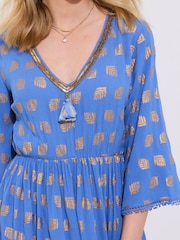 Joe Browns Blue Detail Shimmering Embroidered Tunic - Image 5 of 7