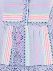 Joe Browns Blue Neon Striped Flared Sleeve Tunic Mini Dress - Image 5 of 5