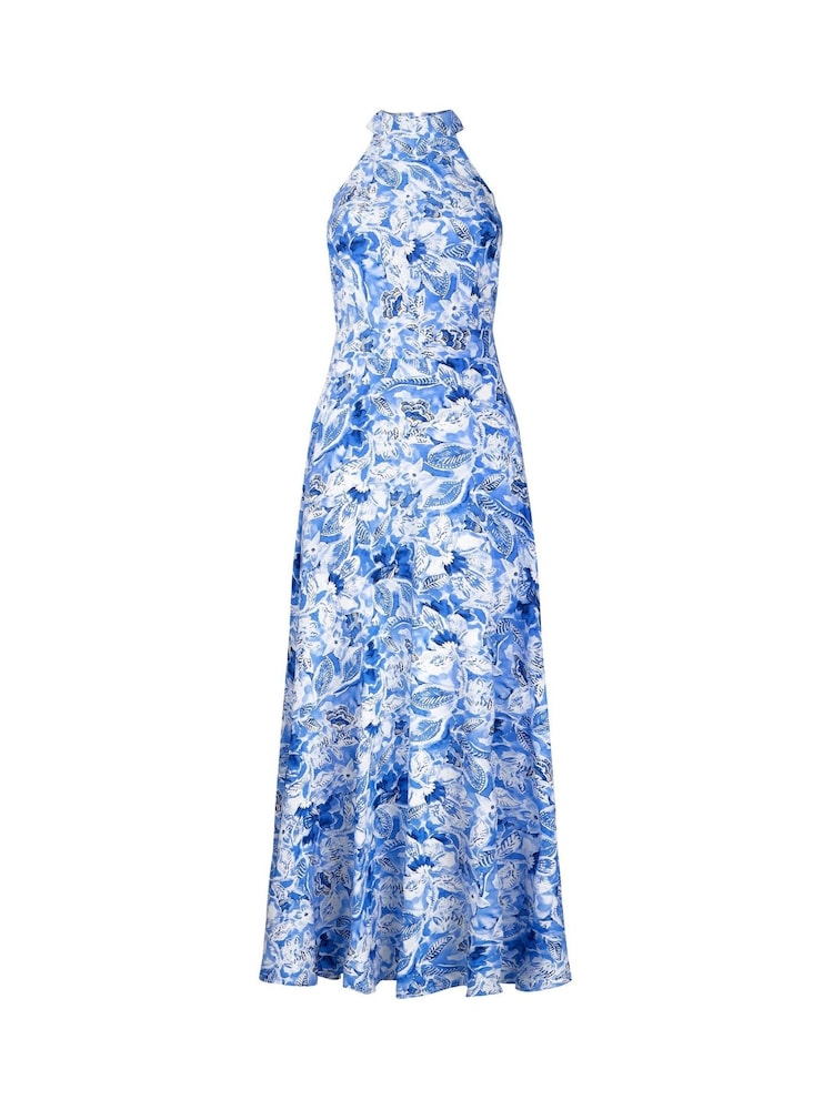 Joe Browns Blue Floral Printed Woven Halterneck Dress - Image 7 of 7