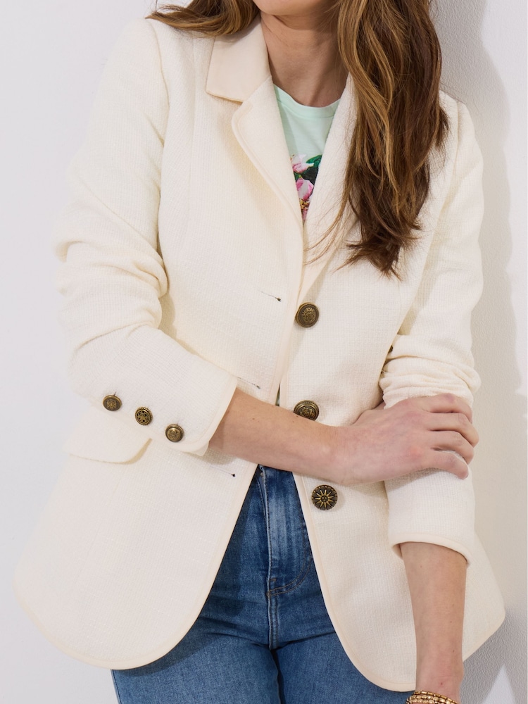 Joe Browns Cream Collared Button Detail Jacket - Image 1 of 5