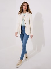 Joe Browns Cream Collared Button Detail Jacket - Image 3 of 5