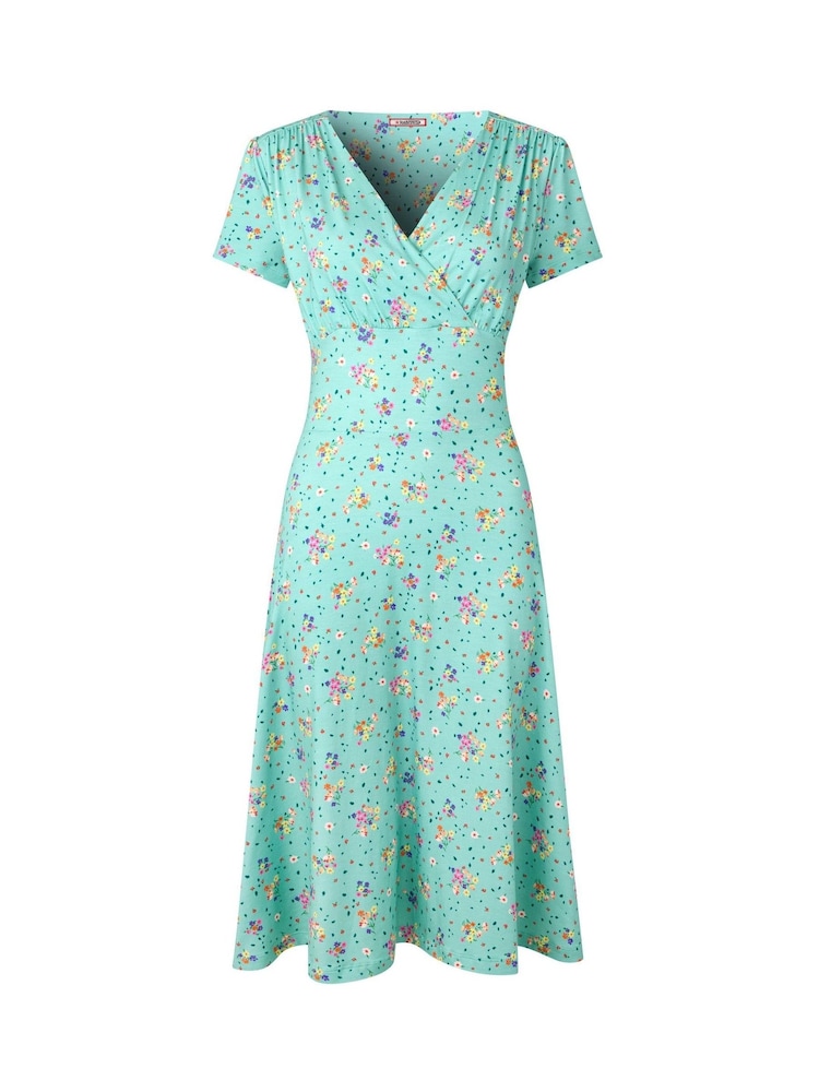 Joe Browns Green Vintage Printed V-Neck Dress - Image 5 of 5