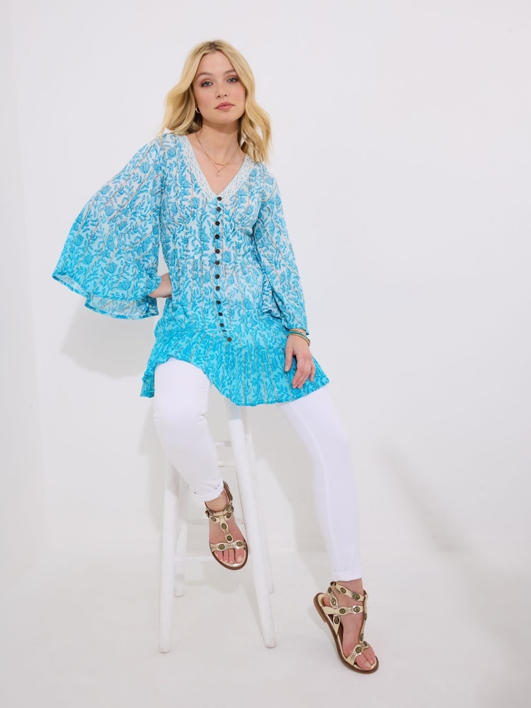 Joe Browns Ombre Shimmr Detail Button-Down Boho Tunic - Imagen 1 de 5 Joe Browns Ombre Shimmr Detail Button-Down Boho Tunic - Imagen 1 de 5
