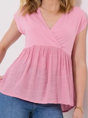 Rosa - Joe Browns Relaxed Fit V-Neck 100% Cotton Top - Imagen 2 de 7