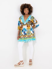 Joe Browns Ship Print Pom-Pom 100% Cotton Trim Tunic - Imagen 3 de 5