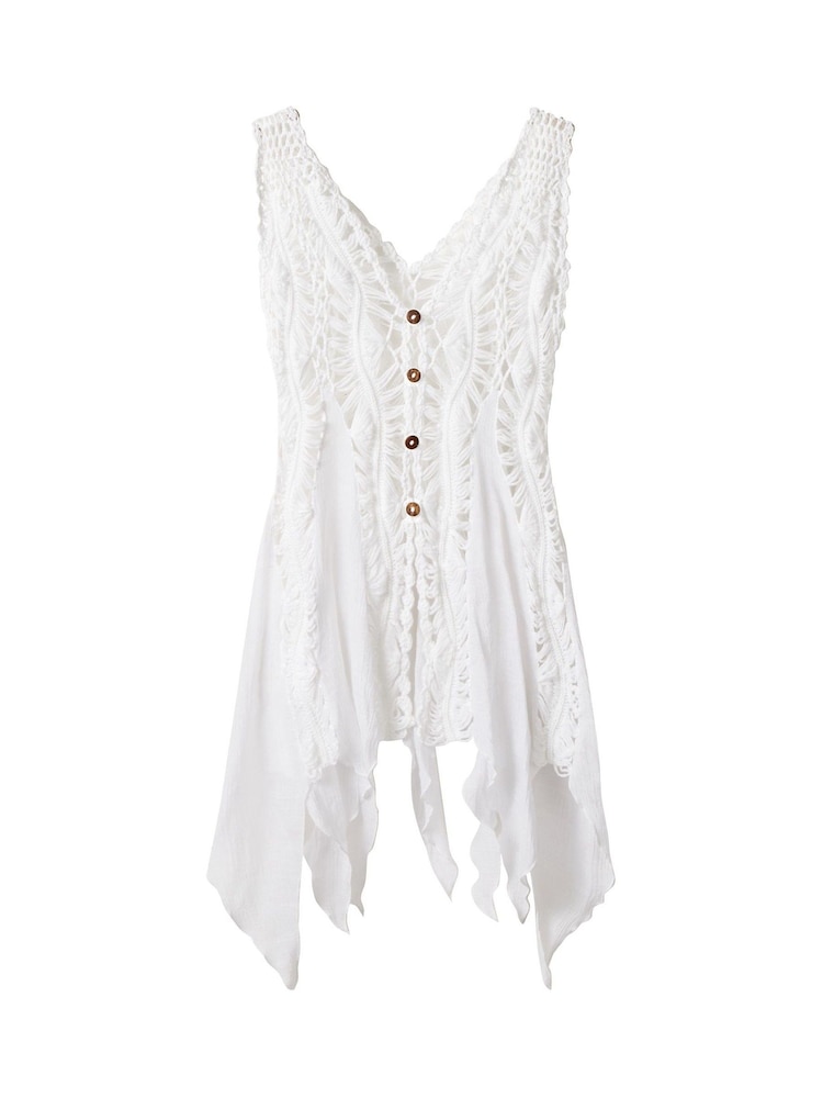 Joe Browns White Rainbow Crochet Knit Jumper - Image 7 of 7