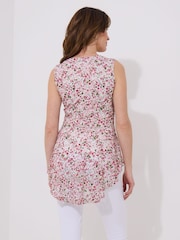 Joe Browns Cream Floral Lace V-Neck Zip Top - Image 4 of 5