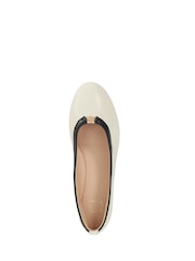 Dune London Cream Honestly Branded Mini Trim Ballet Flat Shoes - Image 5 of 6