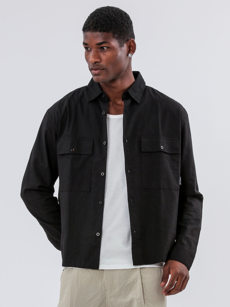 Religion Black Two Pocket Relaxed Shirt - Image 1 of 5