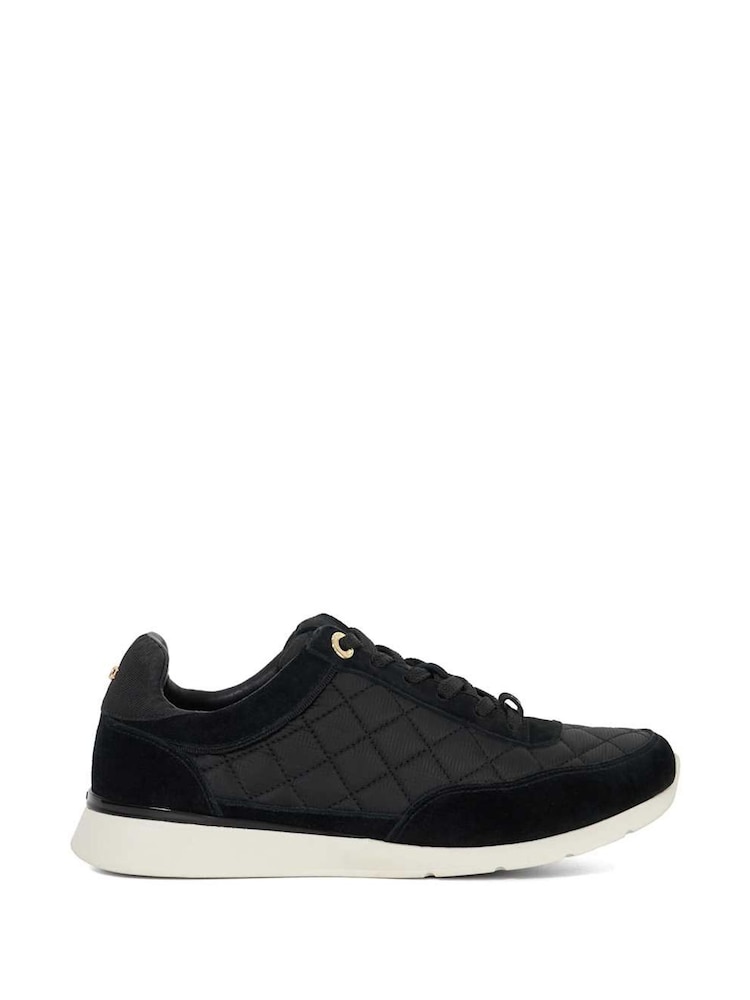 Dune London Black Slim Everglow Quilted Sole Sport Trainers - Image 1 of 6