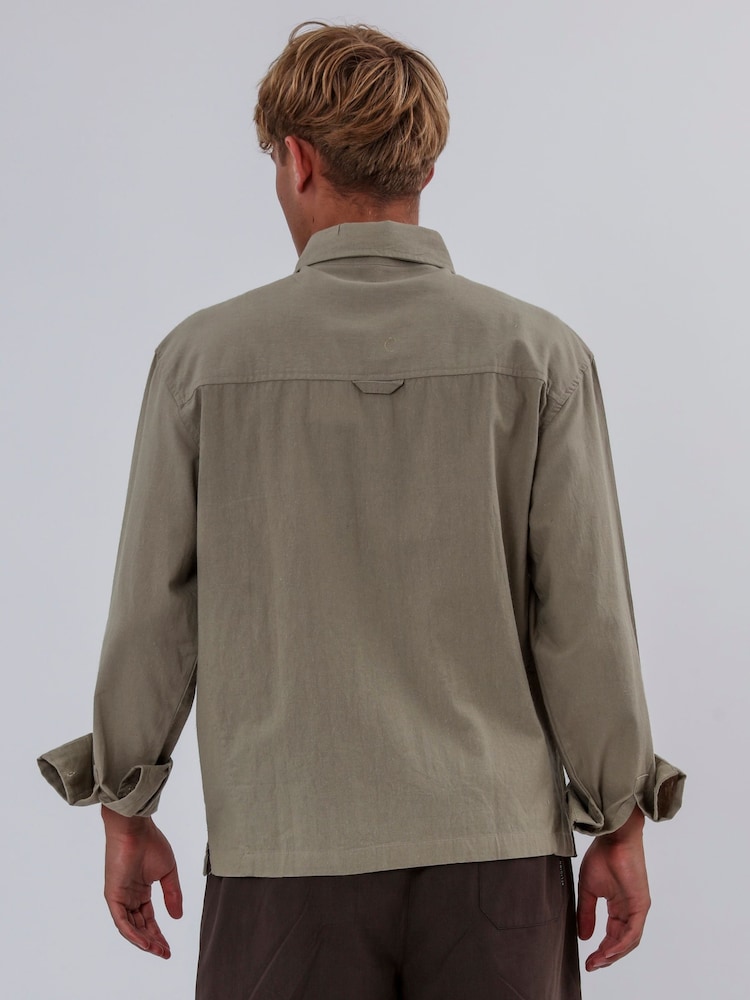 Religion Green Two Pocket Relaxed Shirt - Image 2 of 5