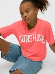 VERO MODA Pink Short Sleeve Logo Cropped Jersey Top - Image 4 of 5