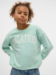 VERO MODA Green Graphic Logo Sweatshirt - Image 1 of 4