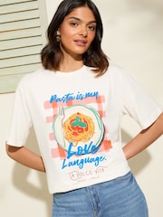 Friends Like These White/Blue Crew Neck Slogan Easy T-Shirt - Image 1 of 4