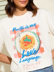 Friends Like These White/Blue Crew Neck Slogan Easy T-Shirt - Image 2 of 4